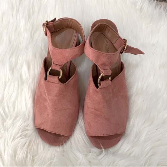 Topshop | Pink Suede Mules - Picture 2 of 5
